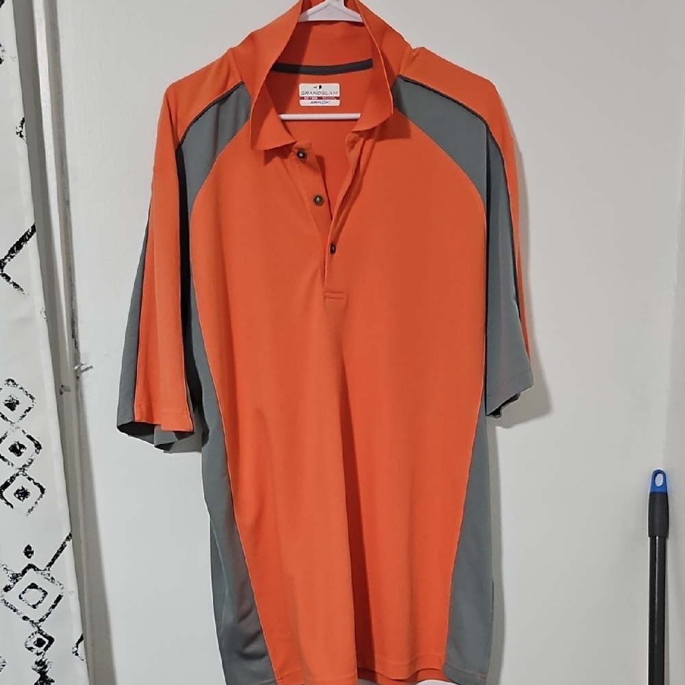 Grand Slam Orange and Gray Polo Shirt